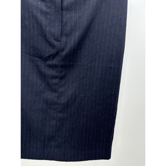 Theory Womens Navy Blue Pinstripe‎ Wool Blend Pencil Skirt Size 4 Office Career - Picture 3 of 6